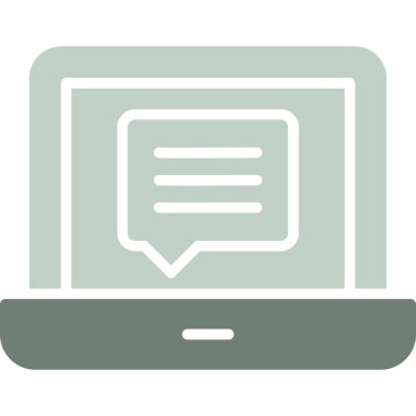 Düz biçimli sohbet iletişim dizüstü simgesi