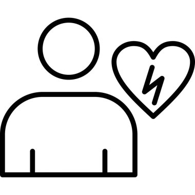 Yıldırımlı kalp, vektör çizim tasarımı