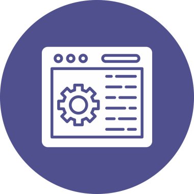 Web simgesi, basit teknolojinin vektör illüstrasyonu