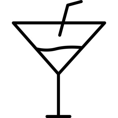 Kokteyl ikonu vektör illüstrasyonu