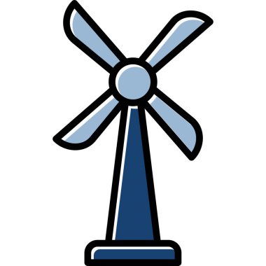 Şeffaf bir arka planda yel değirmeni çizimi. Birinci kalite semboller. Konsept ve grafik tasarım için ince çizgi simgesi.