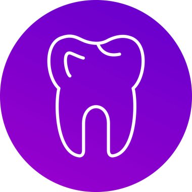 Diş Basit Vektör Simgesi İllüstrasyonu