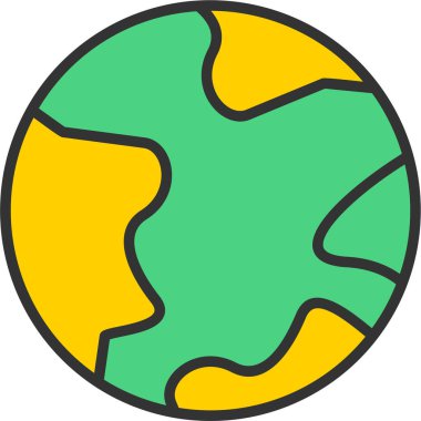 Toprak küresi toprak simgesi - dış hatlar biçiminde