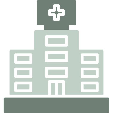 Hastane binası simgesi, vektör illüstrasyonu