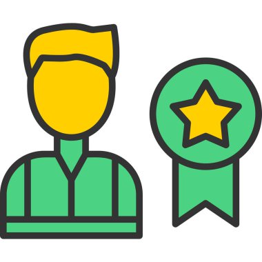 yıldız ödül rozeti ikonu renk özet vektörü