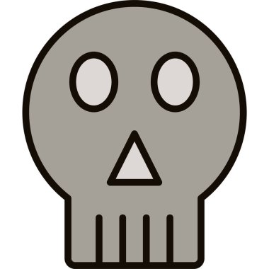 Cadılar Bayramı kafatası simgesi, vektör illüstrasyonu