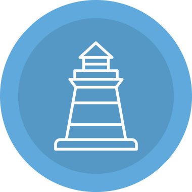 Deniz feneri. Web simgesi basit illüstrasyon