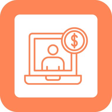 İnternette. Web simgesi basit illüstrasyon