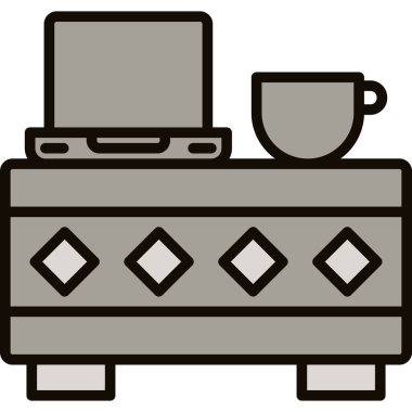 Kahve makinesi. Web simgesi basit illüstrasyon