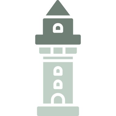 Deniz feneri. Web simgesi basit illüstrasyon