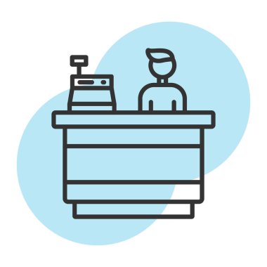 resepsiyon karşı vektör satırı simgesi, işaret, beyaz arkaplan üzerindeki illüstrasyon, düzenlenebilir vuruşlar