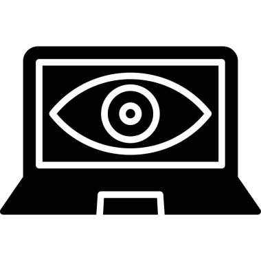 dizüstü bilgisayar göz vektörü simgesi
