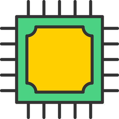 İşlemci. Web simgesi basit illüstrasyon