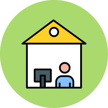 Bir ev simgesinin vektör illüstrasyonu