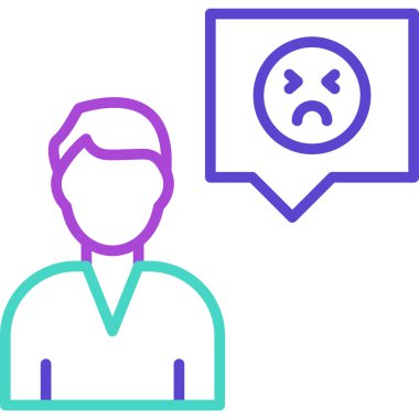 üzgün adam simgesi, vektör illüstrasyonu