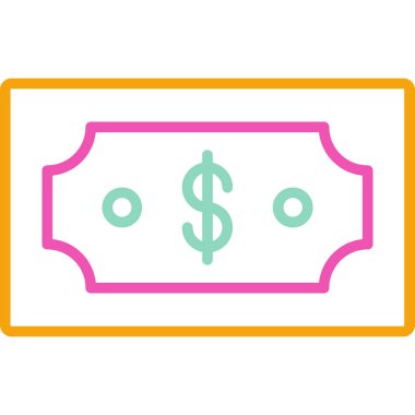 Para Basit Vektör Simgesi İllüstrasyonu