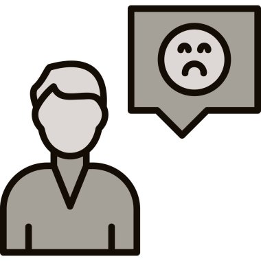 Üzgün adam ikonu. Beyaz arkaplanda izole edilmiş web tasarımı için üzgün adam vektör simgesi ana hatları