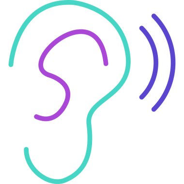 Kulak. Web simgesi basit illüstrasyon