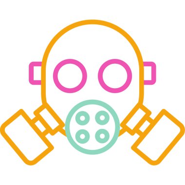 Gaz maskesi. Web simgesi basit illüstrasyon