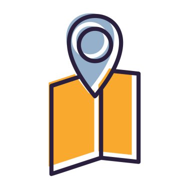 İşaretçi simgesi vektör illüstrasyon tasarımlı harita