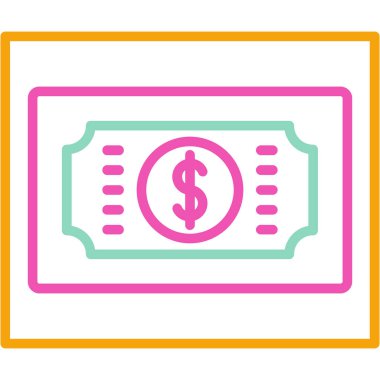 Dolar. Web simgesi basit illüstrasyon