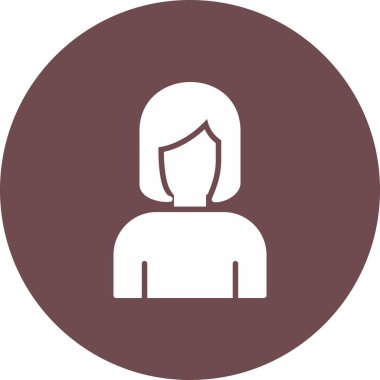 kadın avatar profil resim vektör illüstrasyon simgesi