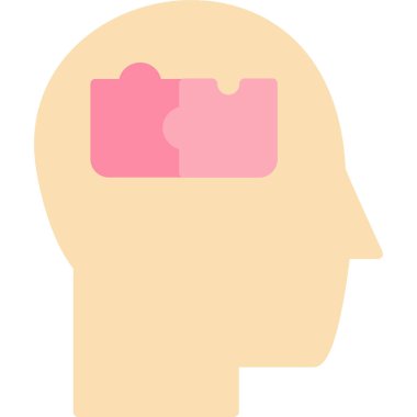 Beyin. Web simgesi basit illüstrasyon