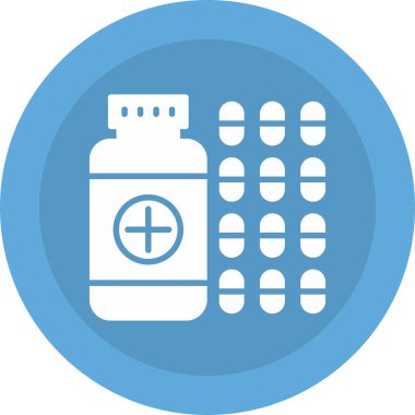 İlaçlı ilaç şişesi. Basit tasarım