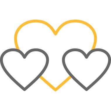 kalp aşk simge vektör çizim