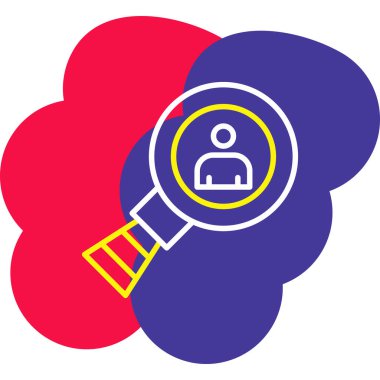 Büyüteci olan bir adamın vektör çizimi