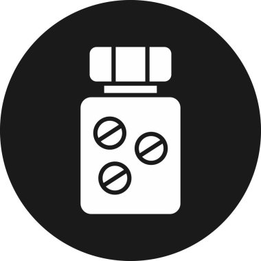 İlaç şişesi simgesinin vektör illüstrasyonu