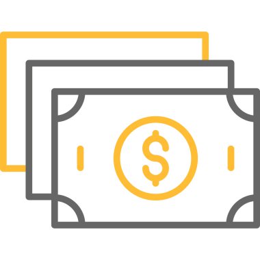 Dolar düz vektör simgesi