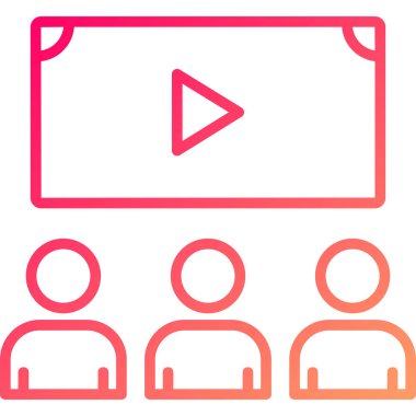 Video toplantı ikonu. Beyaz arkaplanda izole edilmiş web tasarımı için görüntü konferansı vektör simgesi