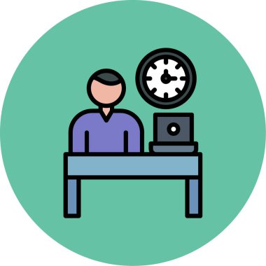 Dizüstü bilgisayarı olan bir adamın vektör çizimi