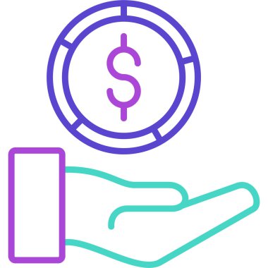 Dolar işareti simgesi, vektör çizimi