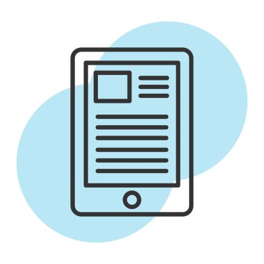 mavi çerçeveli dijital tablet