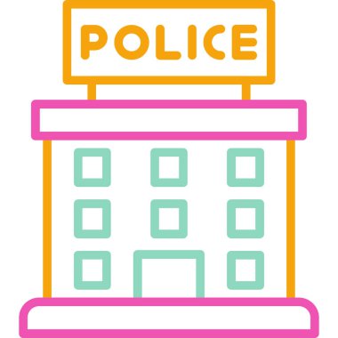 Polis. Web simgesi basit illüstrasyon