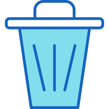 Çöp tenekesi dolduruldu - ana hatları doldurulmuş simge - özet biçimi