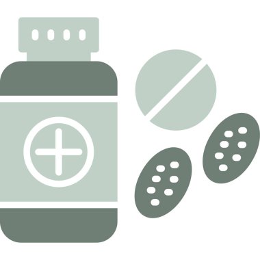 İlaç şişesi. Web simgesi vektör illüstrasyonu