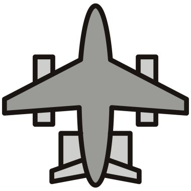 Uçak simgesi. Uçak vektör simgesi web için basit örnek