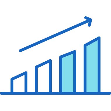 Büyüme grafik ikonu vektörü. İnce çizgi işareti. İzole edilmiş kontür sembolü gösterimi