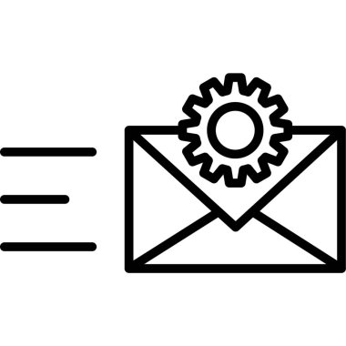 E-posta pazarlama simgesi. Beyaz arkaplanda izole edilmiş web tasarımı için pazarlama vektör simgesi