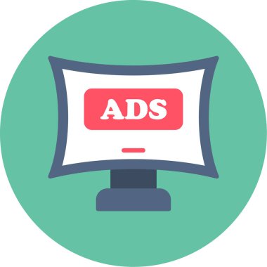 Reklam reklamları simgesi düz stil