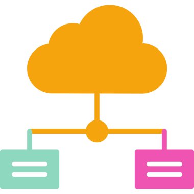 Bilgisayar bulut hesaplaması. Basit tasarım. vektör illüstrasyonu