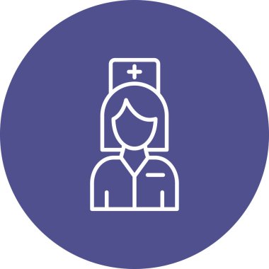 Hemşire hanım. Web simgesi basit illüstrasyon