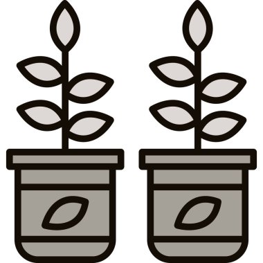 Saksı dikin. Basit illüstrasyon