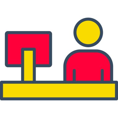 İş adamı. Web simgesi basit illüstrasyon