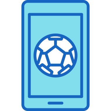 top simgesi ve vektör illüstrasyonlu futbol akıllı telefonu