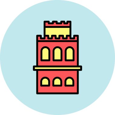 Bina. Web simgesi basit illüstrasyon