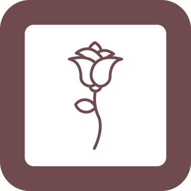 Gül. Web simgesi basit illüstrasyon